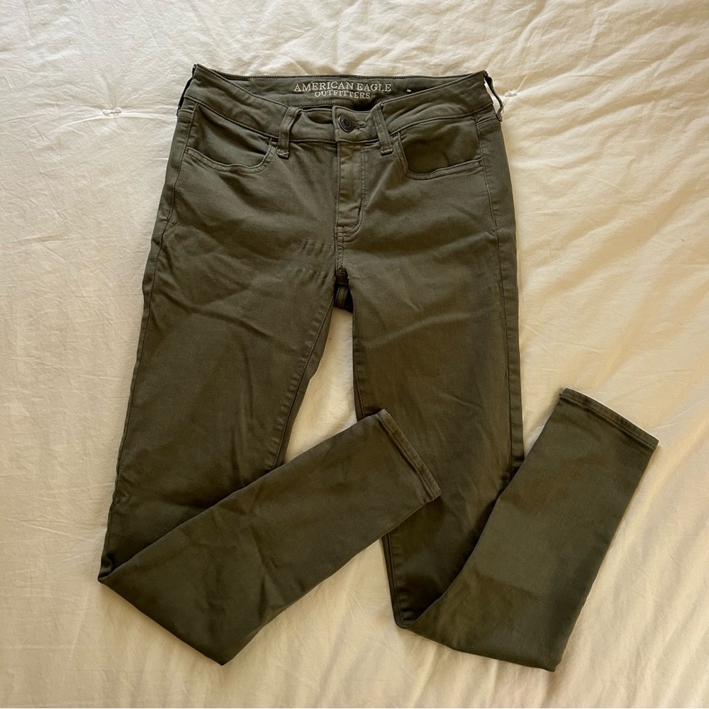 Green American Eagle Jeggings